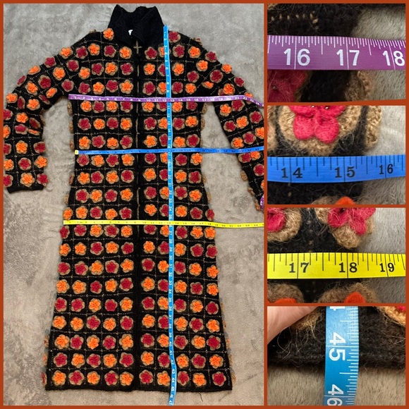 90s Moschino Flower Sweater Coat - Picture 15 of 16